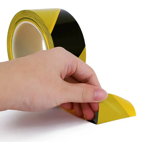 Ruban d'avertissement extérieur jaune avec colle pour panneaux d'avertissement